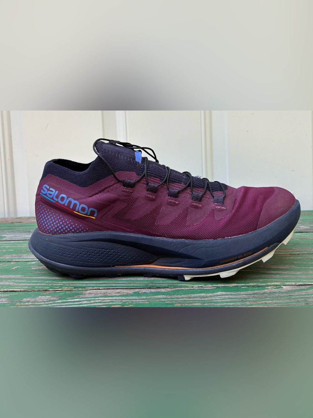 Salomon Pulsar Trail Pro Running Shoes Womens Sz 8 Burgundy Hiking Outdoors